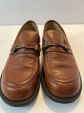 Anne Klein Brown Leather Bit Loafers 6 M